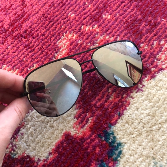 Quay x Desi High Key Silver Aviator Sunglasses